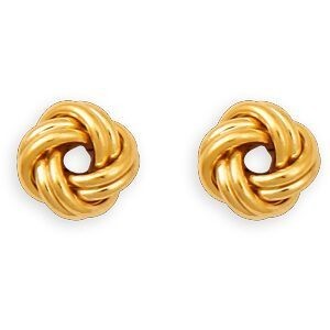 Boucles D'oreilles Or 375 Nœud Fantaisie 8mm