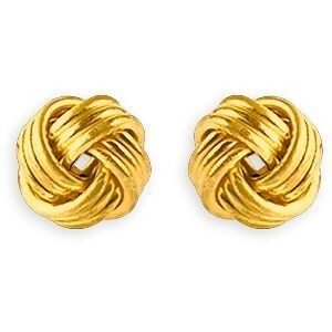 Boucles D'oreilles Or 375 Nœud Fantaisie 11mm