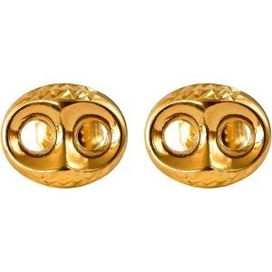 Boucles D'oreilles Or 750 Grain De Café Ciselé 8.5*10.5mm