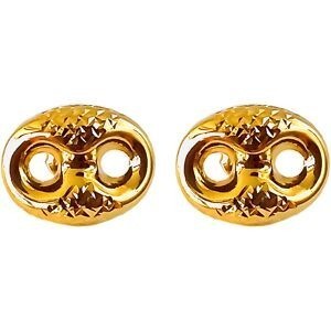 Boucles D'oreilles Or 750 Grain De Café Ciselé 11.5*14.5mm