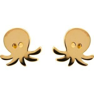 Boucles D'oreilles Plaqué Or Pieuvre 8.2*7.9mm