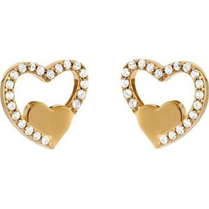 Boucles D'oreilles Plaqué Or Cœurs Zirconium 10*11mm
