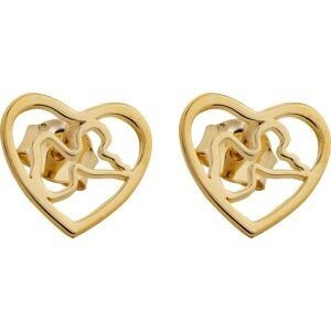 Boucles D'oreilles Plaqué Or Cœur Carte Guadeloupe 10mm