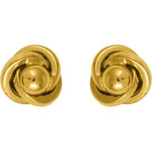 Boucles D'oreilles Or 375 Fleur 6mm Fermoir Or 375 Silicone