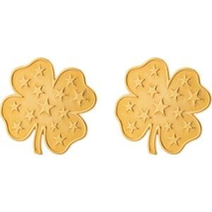 Boucles D'oreilles Or 750 Trèfle Etoile 14.5mm