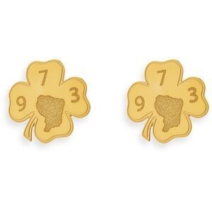 Boucles D'oreilles Or 750 Trèfle Carte Guyane 973 14.5mm
