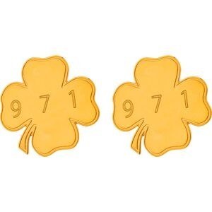 Boucles D'oreilles Or 750 Trèfle 971 14.5mm