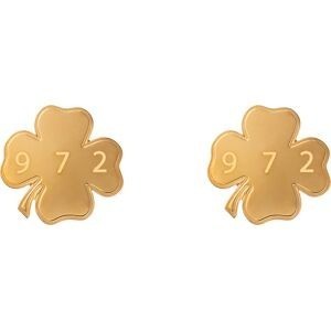Boucles D'oreilles Or 750 Trèfle 972 14.5mm