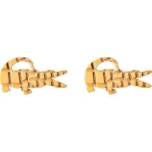 Boucles D'oreilles Or 375 Crocodile Martelé 16*8mm