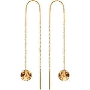 Boucles D'oreilles Plaqué Or Batée 12mm Pendant 50mm Au Total