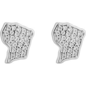 Boucles D'oreilles Argent 925 Carte Guyane Zirconium 8.3*9.7mm