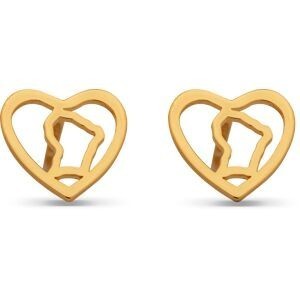 Boucles D'oreilles Plaqué Or Cœur Carte Guyane 10mm