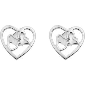 Boucles D'oreilles Argent 925 Coeur Carte Guadeloupe 10mm