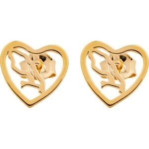 Boucles D'oreilles Plaqué Or Cœur Carte Martinique 10mm