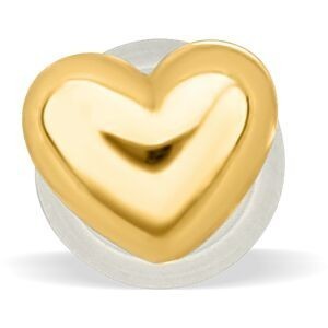 Boucles D'oreilles Or 375 Cœur 4.5*5.5mm Fermoir Or 375 Silicone