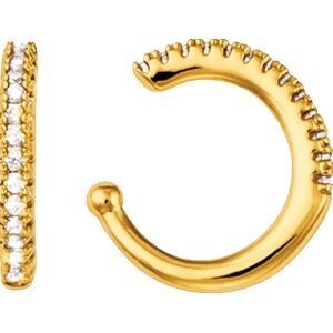 Bague D'oreille Plaqué Or Zirconium 13mm Ouverture 6mm