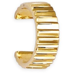 Bague D'oreille Plaqué Or Strié 11mm Ouverture 4mm