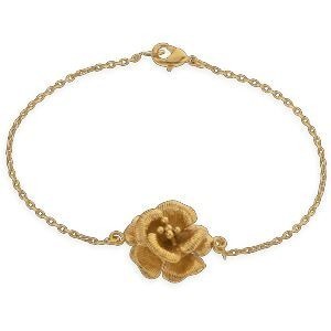 Bracelet Plaqué Or Hibiscus 17mm 19cm