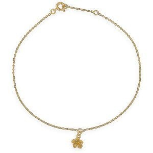 Chaîne Cheville Plaqué Or 26  à 29cm Hibiscus 9mm