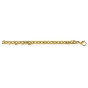 Bracelet Acier Jaune 21cm Maille Forçat Antillais 10mm