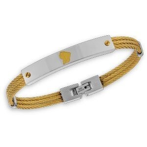 Jonc Acier Bicolore Carte Guyane 70  à 80mm Fermoirs Câbles 6mm