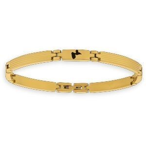 Bracelet Acier 6mm Bicolore Carte Guadeloupe 21cm