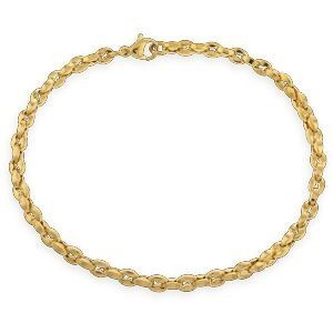 Bracelet Acier Jaune Maille Grain De Café 4mm 21cm