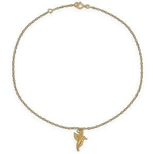 Chaîne Cheville Or 375 25  à 27mm Maille Forçat 1.5mm Colibri 9*15mm