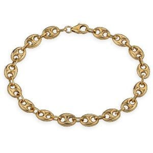 Bracelet Or 375 Grain De Café 7*10mm 21cm