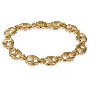 Bracelet Plaqué Or Maille Grain De Café 12.5*16mm 23cm