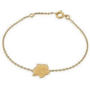 Bracelet Plaqué Or 1.3mm Hibiscus 11.5mm 16  à 18cm