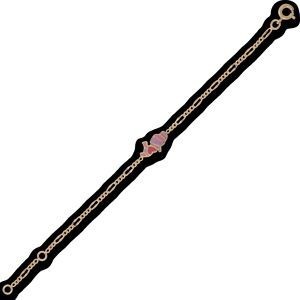 Bracelet Plaqué Or Carte Martinique Email Rose Mauve 12*7mm 14  à 16mm