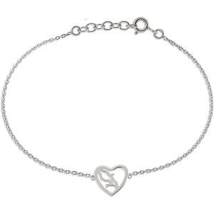 Bracelet Argent 925 Cœur Carte Martinique 10mm 18  à 20cm