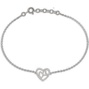 Bracelet Argent 925 18  à 20cm Cœur Guadeloupe 10mm