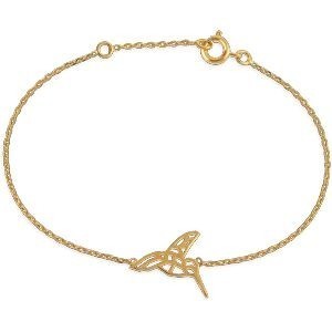 Bracelet Plaqué Or Colibri Origami 14*15mm 17  à 19cm
