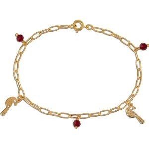 Bracelet Plaqué Or Toucan Origami 6*11mm Cristal Grenat 4mm 18  à 20cm