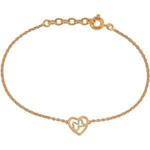 Bracelet  Plaqué Or 18  à 20cm Cœur Guadeloupe 10mm