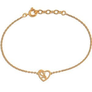 Bracelet  Plaqué Or 18  à 20cm Cœur Martinique 10mm