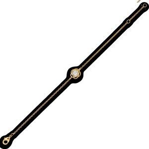 Bracelet Plaqué Or Motif Zirconium 8mm 16  à 18cm