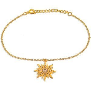 Bracelet Acier Jaune Soleil Zirconium 15.5mm 18  à 21cm