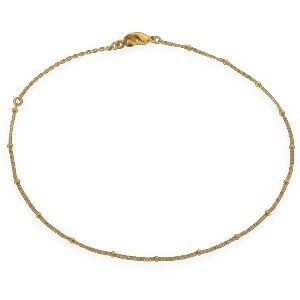 Chaîne Cheville Plaqué Or1.2mm 25  à 27cm Boules 2mm