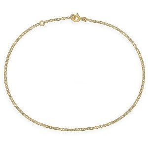 Chaîne Cheville Or 375 23  à 25cm Maille Marine 1.5mm