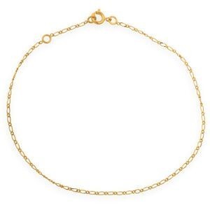 Chaîne Cheville Plaqué Or 23  à 25cm Maille Cheval 1.1mm