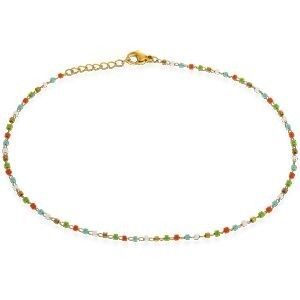 Chaîne Cheville Acier Jaune 25  à 27cm Résine Multicolore