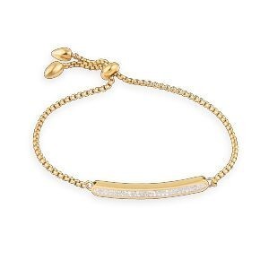 Bracelet Acier Rose 18  à 20cm Coulissant Motif Cristal 38*4.5mm