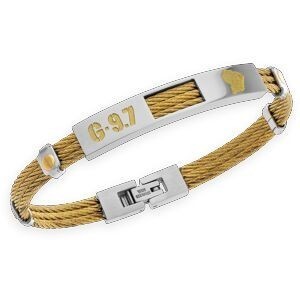 Jonc Acier Bicolore Guyane G.9.7 70  à 80mm Fermoirs Câbles 6mm