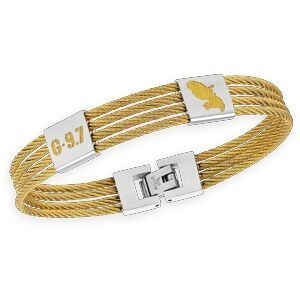 Jonc Câble Acier Bicolore G.9.7 Carte Martinique Plaque 12mm 70cm