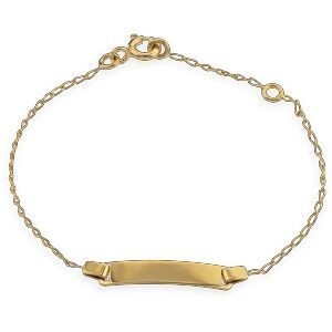 Bracelet Identité Or 375 Maille Cheval 1mm 12  à 14cm