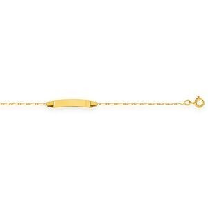 Bracelet Identité Or 375 Maille Cheval Alterné 1.4mm 12  à 14cm
