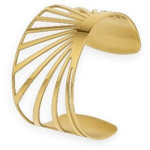 Manchette Acier Jaune 60mm Motif Eventail 40mm